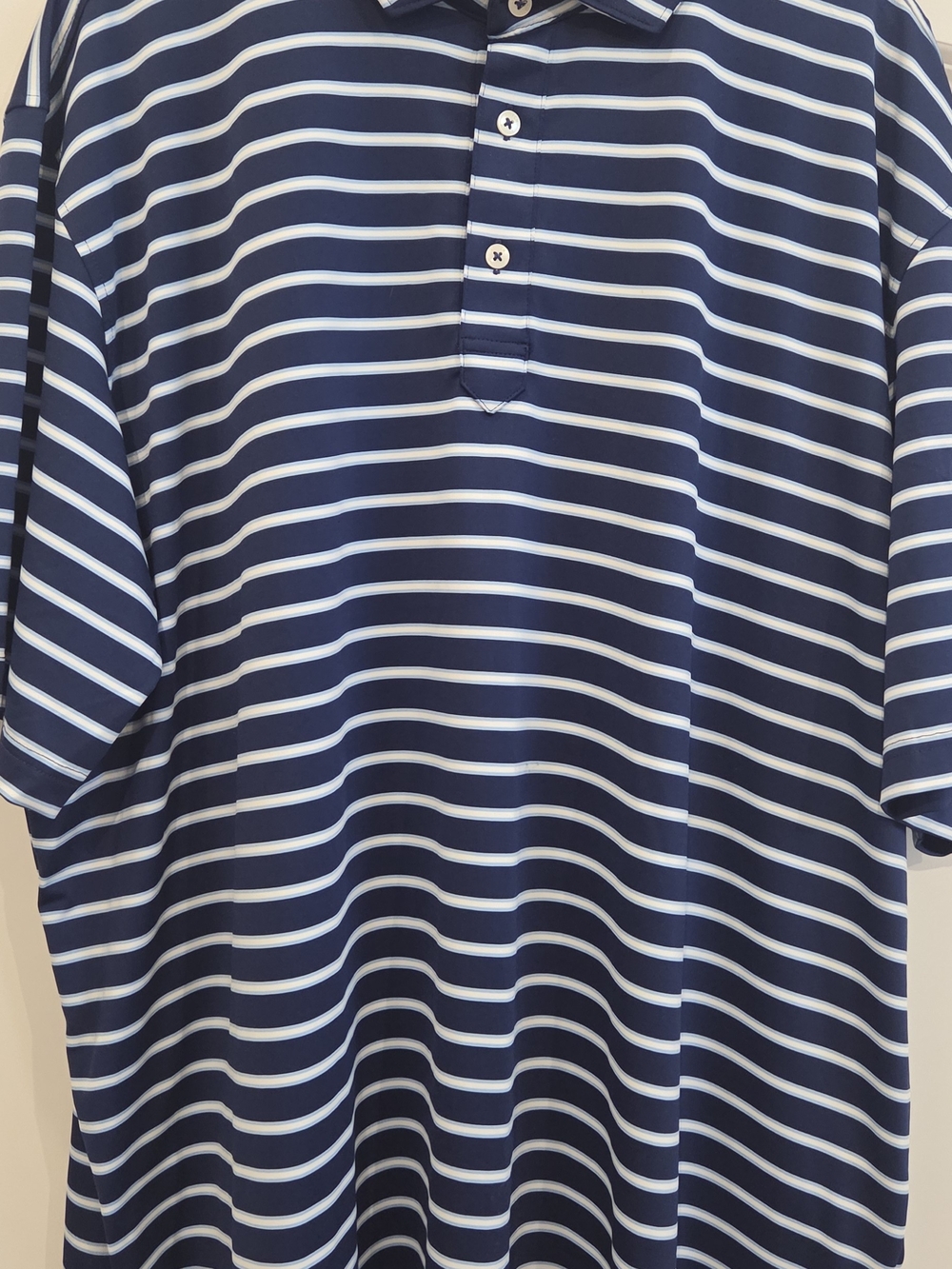Stitch Striped Polo in Blue & White Size XXL